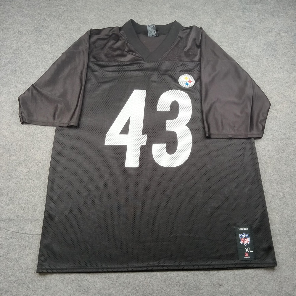 Pittsburgh Steelers Jersey Mens XL Black NFL Football‎ Reebok Troy Polamalu 43